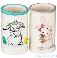 Подставки для зубочисток 3 х 3 х 5 см 2 шт &quot;Пасхальные зайцы /Agness&quot; / 170802