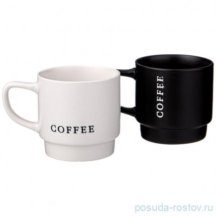 Набор кружек 380 мл 4 шт на подставке &quot;Coffee&quot; / 339683