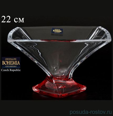 Ваза для конфет 22 см н/н &quot;Квадро /Красное дно&quot; / 080389