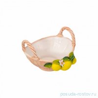 Корзина 27 см с ручками овальная &quot;Лимоны&quot; / 340188