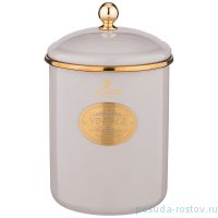 Банка для сыпучих продуктов 12 х 15 см эмалированная 1,5 л серая &quot;Agness /Тюдор&quot; / 209845