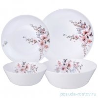 Набор столовый agness flower symphony 19пр: 24см/21,5см/15см /19см / 355109