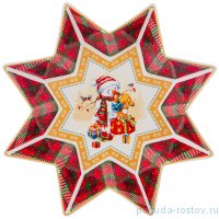 Блюдо 26 х 5 см звезда &quot;снеговик&quot; / 225173
