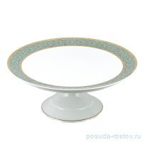 Тортница 31 см н/н &quot;Констанция /Серо-голубая полоса с золотом&quot; / 268727