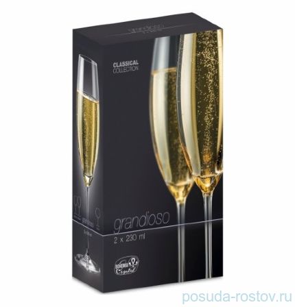 Бокалы для шампанского 230 мл 2 шт &quot;Грандиосо /Отводка золото3&quot; / 111297