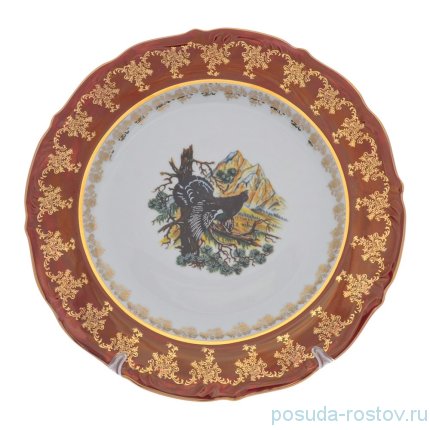 Блюдо 32 см круглое &quot;Мария-Тереза /Охота красная&quot; R-L / 277302