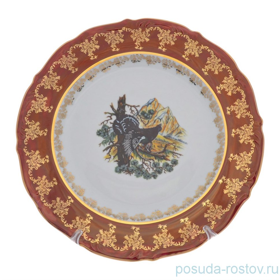 Блюдо 32 см круглое "Мария-Тереза /Охота красная" R-L / 277302