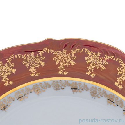Блюдо 32 см круглое &quot;Мария-Тереза /Охота красная&quot; R-L / 277302