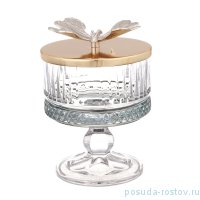 Креманка 150 мл с крышкой зеленая &quot;Бабочка&quot; / 234004
