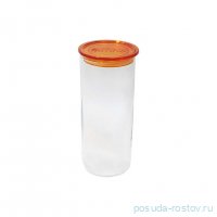 Банка для сыпучих продуктов 1,4 л с оранжевой крышкой &quot;Simax /Без декора&quot; d-9,6 см, h-23,3 см / 230122
