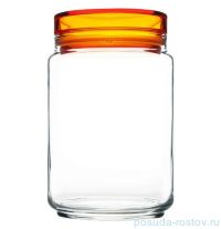 Банка для сыпучих продуктов 1 л с оранжевой крышкой &quot;Колорлишес&quot; / 161788