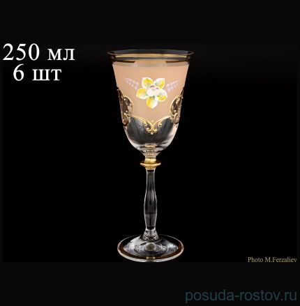 Бокалы для красного вина 250 мл 6 шт &quot;Анжела /Лепка золотая&quot; U-R / 059865