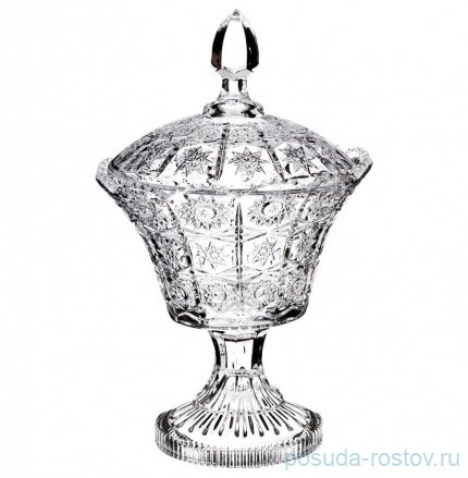 Конфетница 17 х 17 х 29 см н/н &quot;muza crystal /резная&quot; / 193017