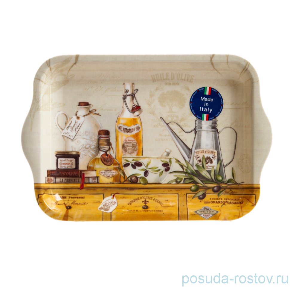 Поднос 22 х 15 см с ручками "Масло оливы" / 153218