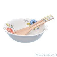 Салатник 25,5 см с ложками &quot;Artigianato ceramico /Ботанический сад&quot; / 228258
