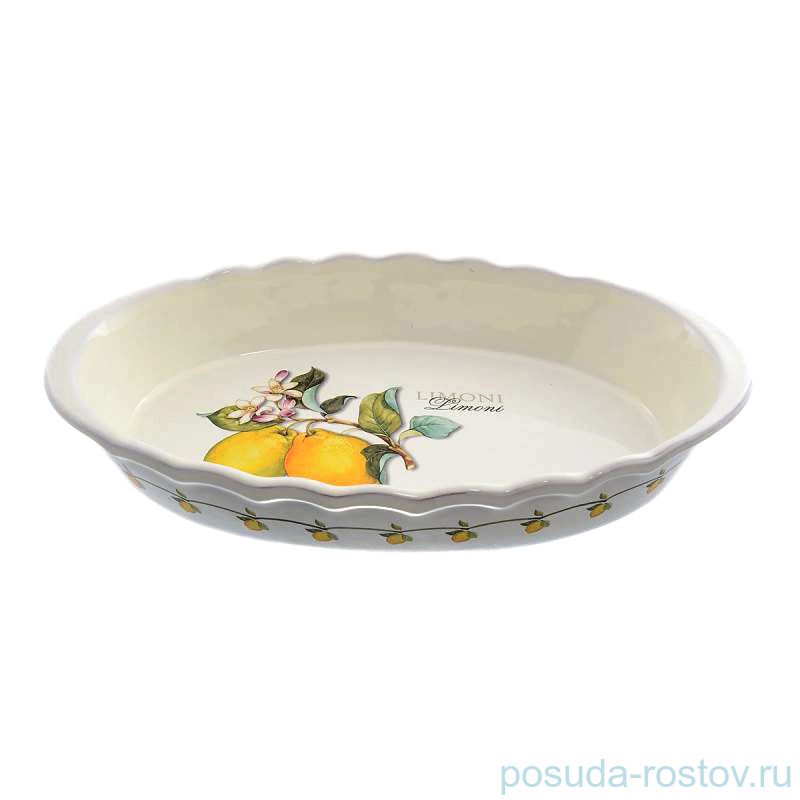Блюдо для запекания 39 х 24 см овальное "Artigianato ceramico /Лимоны" / 060072