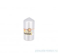 Свеча столбик 13 х 6,8 см &quot;Classic /Серебряная /Bolsius&quot; (время горения 43 ч) / 262621
