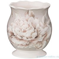 Подставка для чайных ложек 9 см серая &quot;белый цветок&quot; / 230695