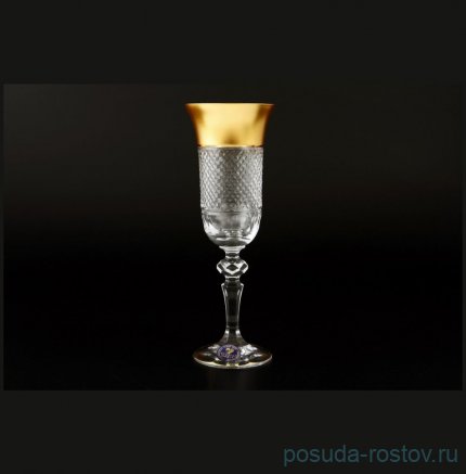 Бокалы для шампанского 150 мл 6 шт &quot;CRYSTAL HEART /Матовое золото&quot; / 118376
