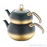Набор чайников 2 предмета (1 л; 2 л) антипригарное покрытие чёрная золото &quot;TEAPOT SETS&quot; / 295829
