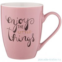 Кружка 340 мл розовая &quot;Позитив /Enjoy the little things&quot; / 335157