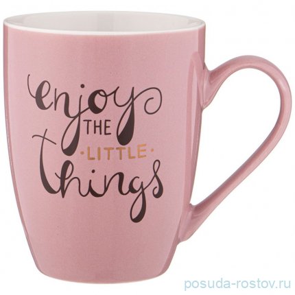 Кружка 340 мл розовая &quot;Позитив /Enjoy the little things&quot; / 335157