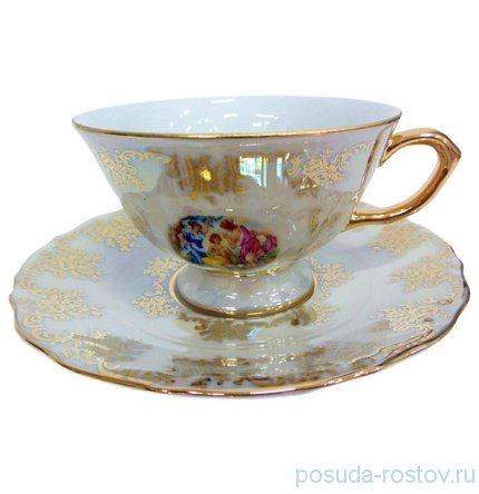 Блюдце 15,7 см 1 шт &quot;Мария-Тереза /Мадонна перламутр 2&quot; / 126000