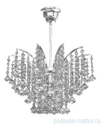 Люстра 1 рожковая хрусталь /никель &quot;Титания Люкс&quot; h-41 см, диаметр-36 см, вес 3,5 кг / 009613