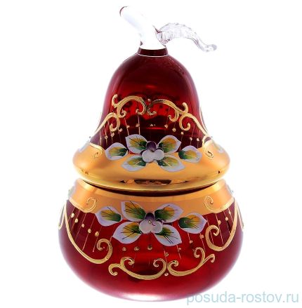 Ваза 14,5 см с крышкой - груша &quot;Лепка красная&quot; SC / 153996