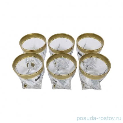 Стаканы для виски 340 мл 6 шт &quot;Квадро /Матовое золото&quot; AS Crystal / 335990