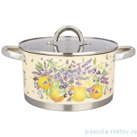 Кастрюля 22 х 12 см со стеклянной крышкой 4,6 л &quot;прованс /лимоны&quot; / 269785