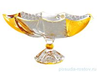 Ваза для фруктов 39 см н/н &quot;Calypso /С золотом&quot; хрусталь Йиглава / 030079