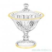 Конфетница 13,5 см н/н с крышкой &quot;Barbados Flame /золото&quot; / 343899