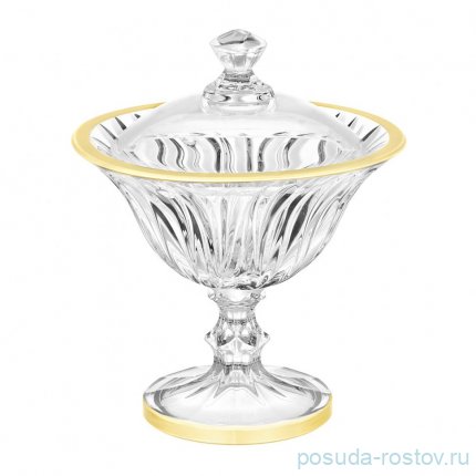 Конфетница 13,5 см н/н с крышкой &quot;Barbados Flame /золото&quot; / 343899