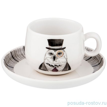 Кофейная пара 110 мл 1 шт &quot;Fashion Animals /Филин&quot; / 213584