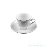 Кофейная пара 100 мл 1 шт &quot;Рококо /Отводка платина&quot; (блюдце 12,5 см) / 131024