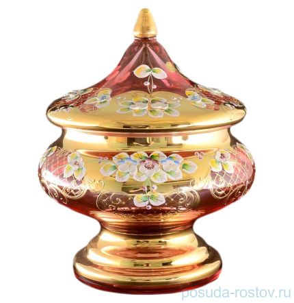 Ваза 21 см с крышкой &quot;Лепка розовая&quot; / 086715
