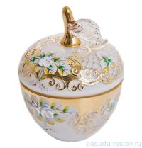 Вазочка с крышкой - яблоко &quot;Лепка белая&quot; маленькая / 046756