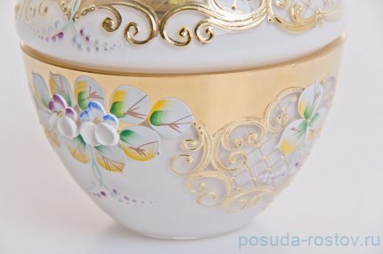 Вазочка с крышкой - яблоко &quot;Лепка белая&quot; маленькая / 046756