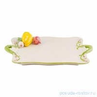 Поднос 32,5 х 30,5 см квадратный с ручками &quot;Овощи&quot; / 353152