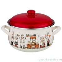 Кастрюля 24 х 14 см с крышкой эмалированная 6 л &quot;Беллисимо&quot; / 199277