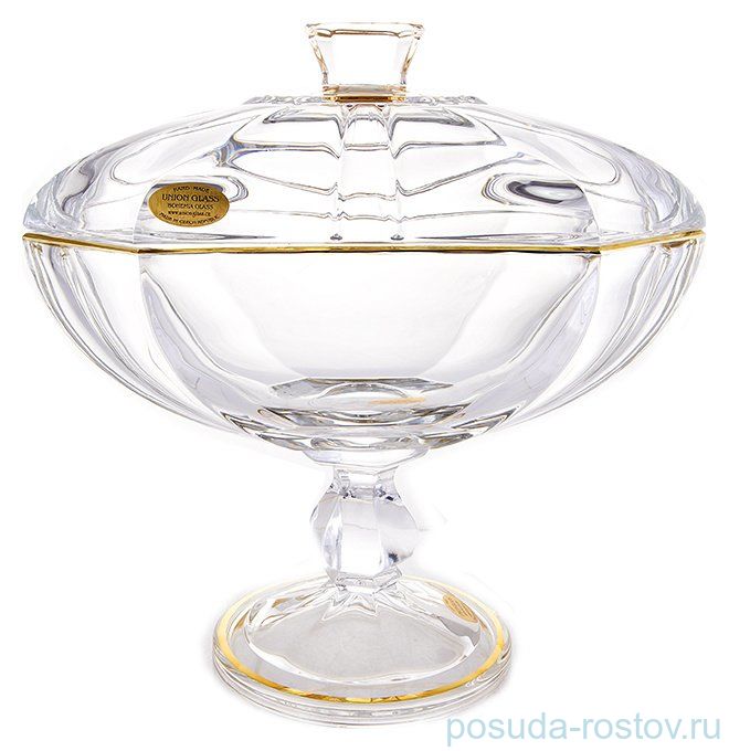 Ваза для фруктов 29,5 см н/н с крышкой "Ирена /Гамбург /Золото D2" / 151589