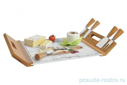 Поднос-доска для сыра с 4-мя ножами &quot;Fromage&quot; (подарочная упаковка) / 291524