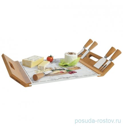 Поднос-доска для сыра с 4-мя ножами &quot;Fromage&quot; (подарочная упаковка) / 291524