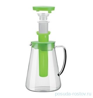 Кувшин для воды 2.5 л с ситечком для настаивания и охлаждающей частью зеленый &quot;TEO&quot;  / 141744