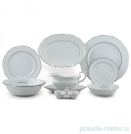 Столовый сервиз на 6 персон 25 предметов (без супника) &quot;Престиж /Marquise Platinum&quot; (салатники) / 342031