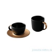 Набор для кофе и чая 3 предмета &quot;Gem /Чёрный с золотом&quot; / 172208