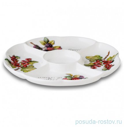 Менажница 34,5 см 5-ти секционная &quot;Artigianato ceramico /Лесные ягоды&quot; / 243574