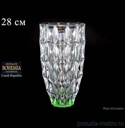 Ваза для цветов 28 см &quot;Диаманд /Зелёное дно&quot; / 075747