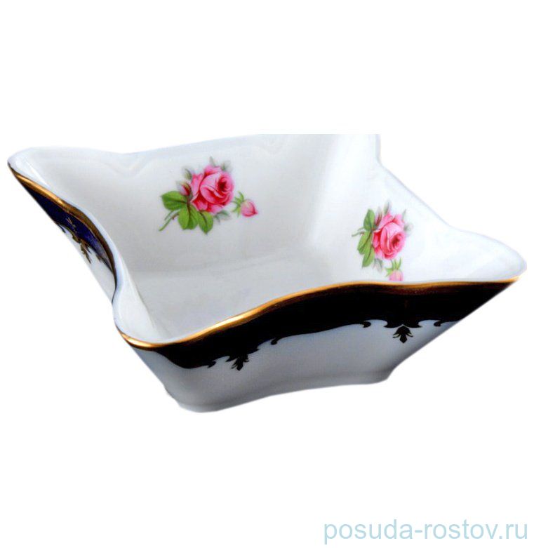 Салатник 10 см квадратный "Соната /Роза /Кобальт" / 012534